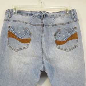 Apollo Jeans Denim‎ Shorts w Bling On Pockets Size 15/16